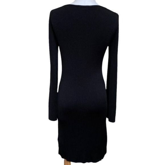 J. Crew Ribbed Squareneck Sweater Dress in Black Size Small NWT - Picture 8 of 13